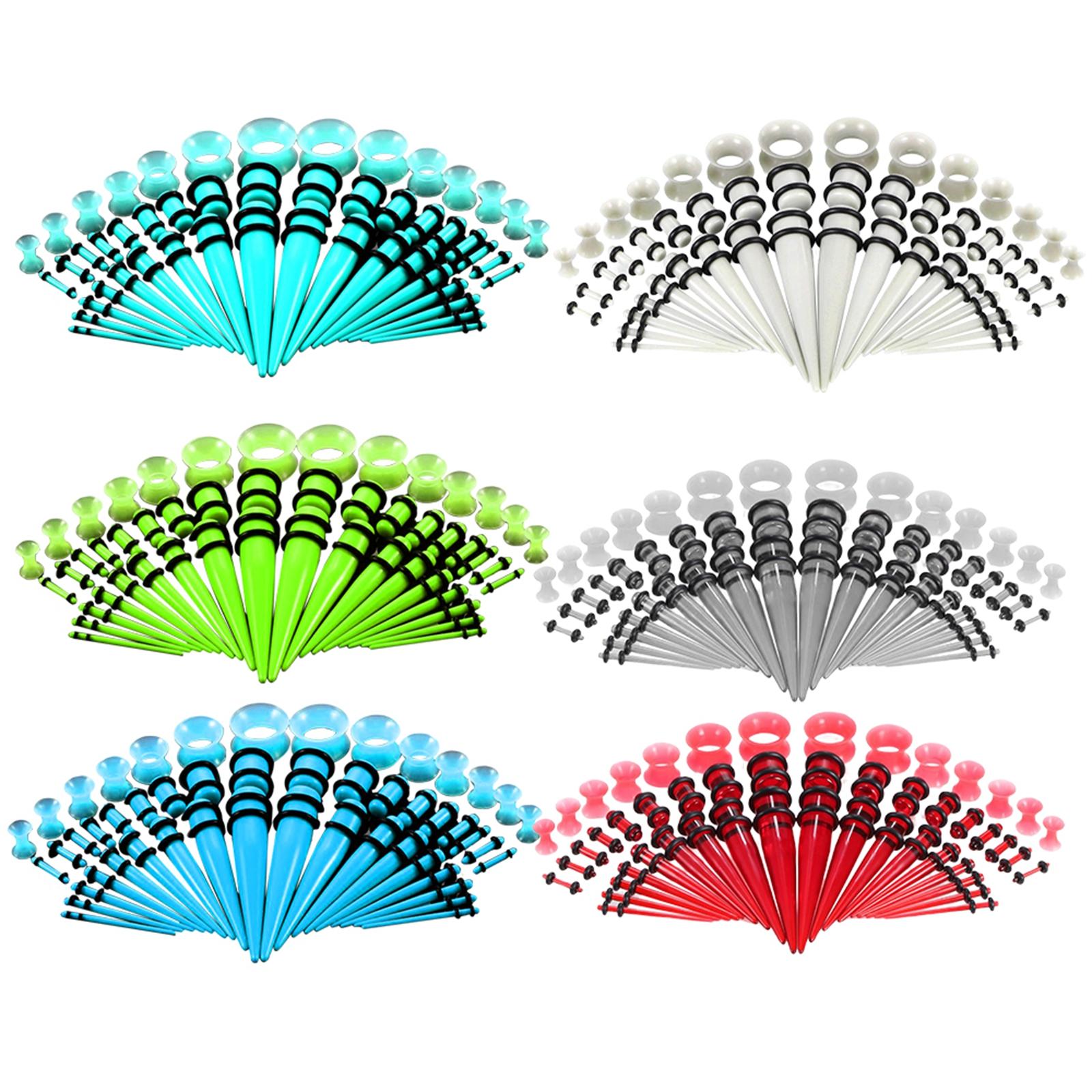 Body Jewelry Gauge Sizes - マルチサイズゲージのキット,耳のストレッチ,コネクタ,トンネル,1.6mm-10mm,14-00,50個