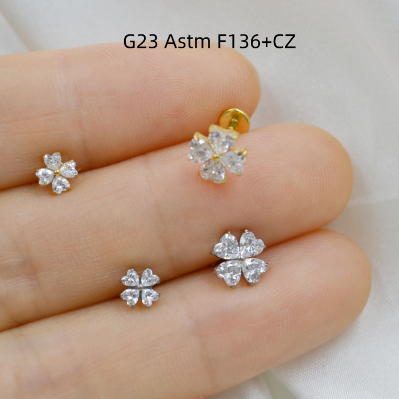 Body Jewelry In Store - AMIGATINA卸売店 10個入り G23チタン ASTM F136 CZ