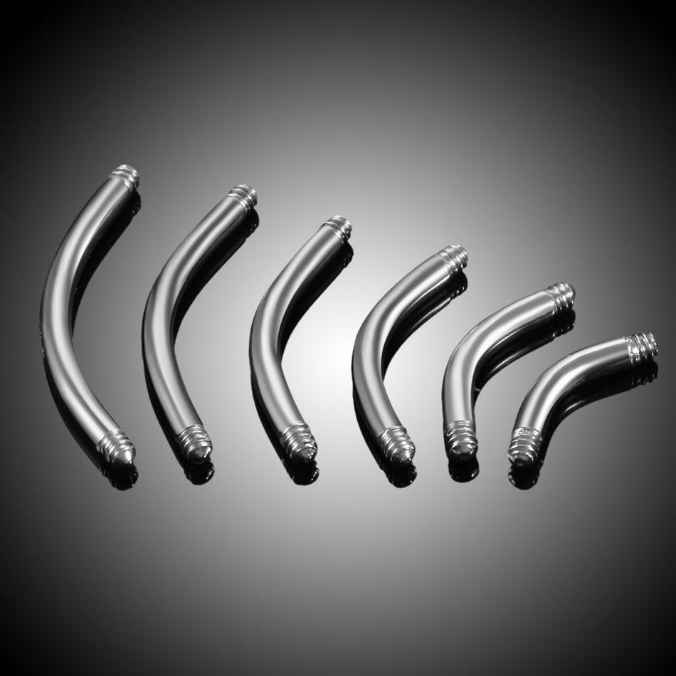 Body Jewelry Gauges - 男性と女性のためのバナナの形をしたピアスジュエリー,スチール,へそと眉毛のピアス,14または16ゲージ,ボディアクセサリー,100またはピース/ロット