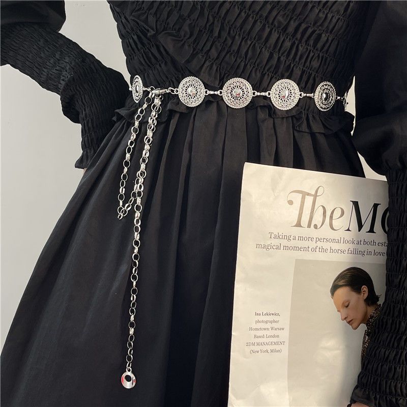 Body Jewelry Dress - 女性用ヴィンテージボディチェーン,ドレス用メタルウエストチェーン,上質なジュエリー,セーターベルト,レトロなドレスデコレーション,ネックレス