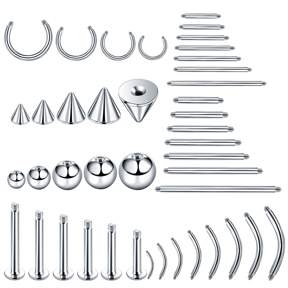 Body Jewelry Replacement Ball - 100 ピース/ロット鋼イヤリングバーベル乳首ラブレットピアス鼻リング眉毛ピアスネジボール交換アクセサリー