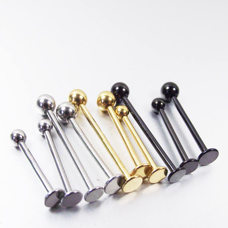 Body Jewelry Gauges - 2 個 316L サージカルスチール舌ラブレット頬ディンプルフェイスリングピアスリテーナー 16 ゲージ
