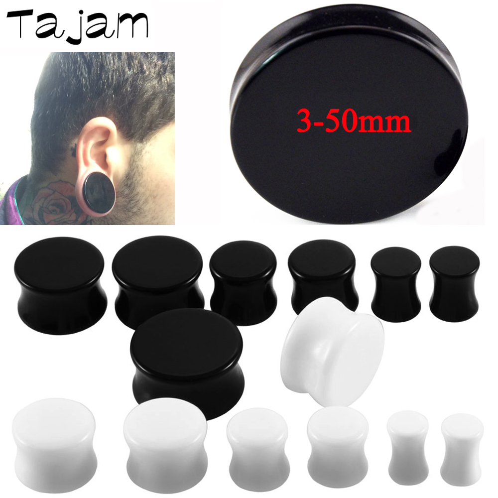 Body Jewelry Gauges - 1ペア3ミリメートル-50ミリメートルビッグサイズ固体アクリルサドル耳栓パンダ耳ゲージイヤリングボディジュエリー