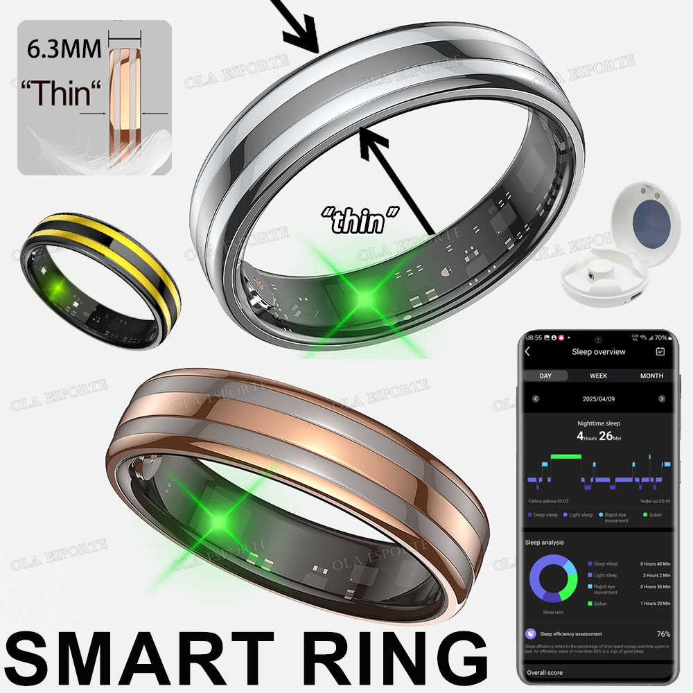 Daith Heart Ring - ジェスチャー感知スマートリング屋外防水スマートリングリアルHRVモニタリング心拍数血中酸素健康モニタースポーツリング