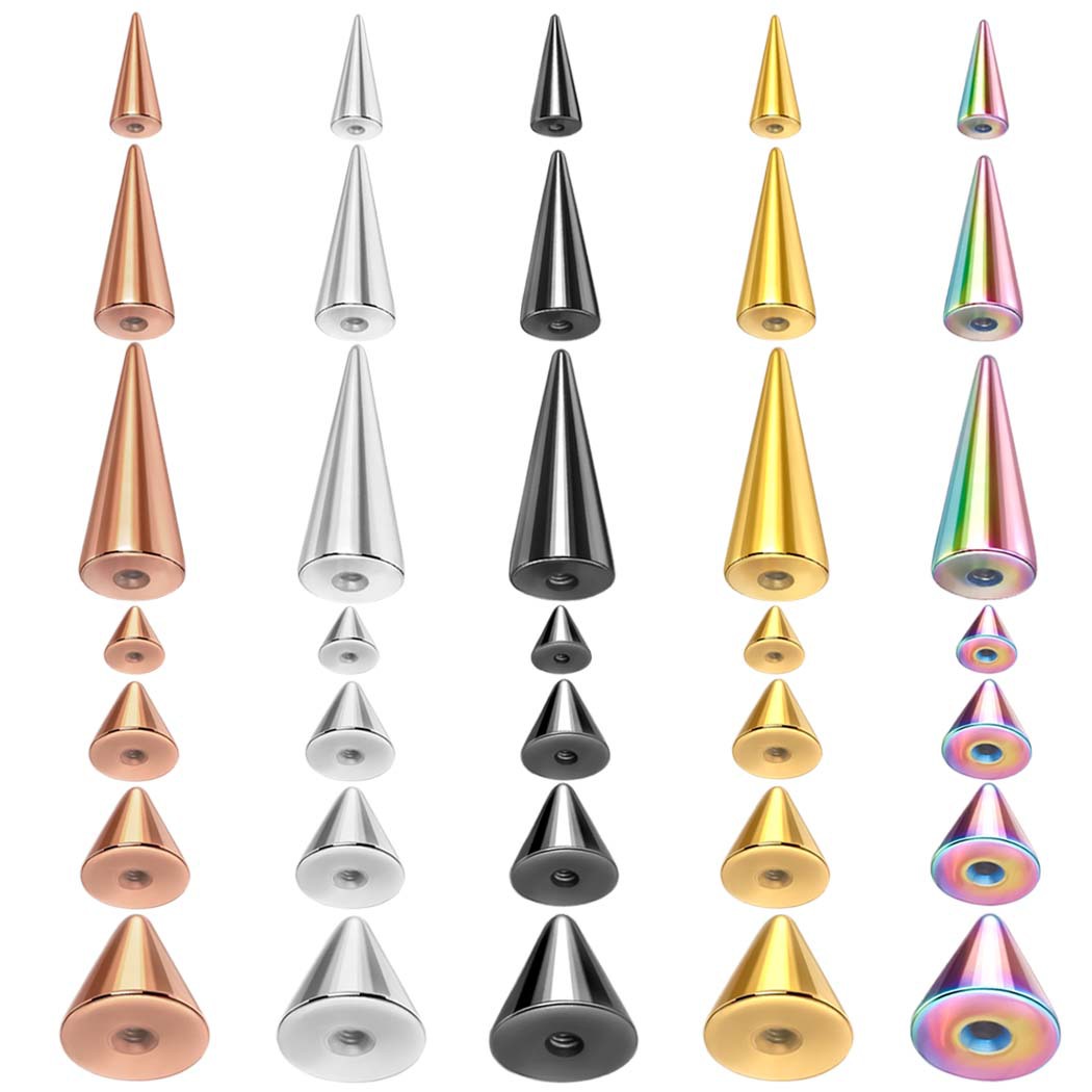 Body Jewelry Replacement Ball - ステンレス鋼ジュエリーアクセサリー DIY10 ピース/バッグパンクイヤリングリップスタッド眉毛へそリング交換ボールチップコーン