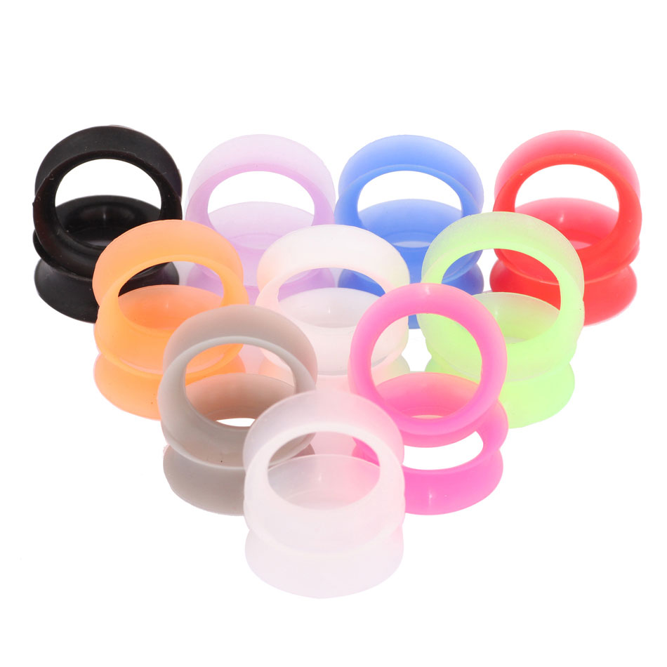 Body Jewelry Gauge Sizes - 1 ペアシリコーンプラグとトンネルビッグサイズ耳トンネルイヤリング耳ストレッチャパンダ男性耳ピアスボディピアストンネルゲージ