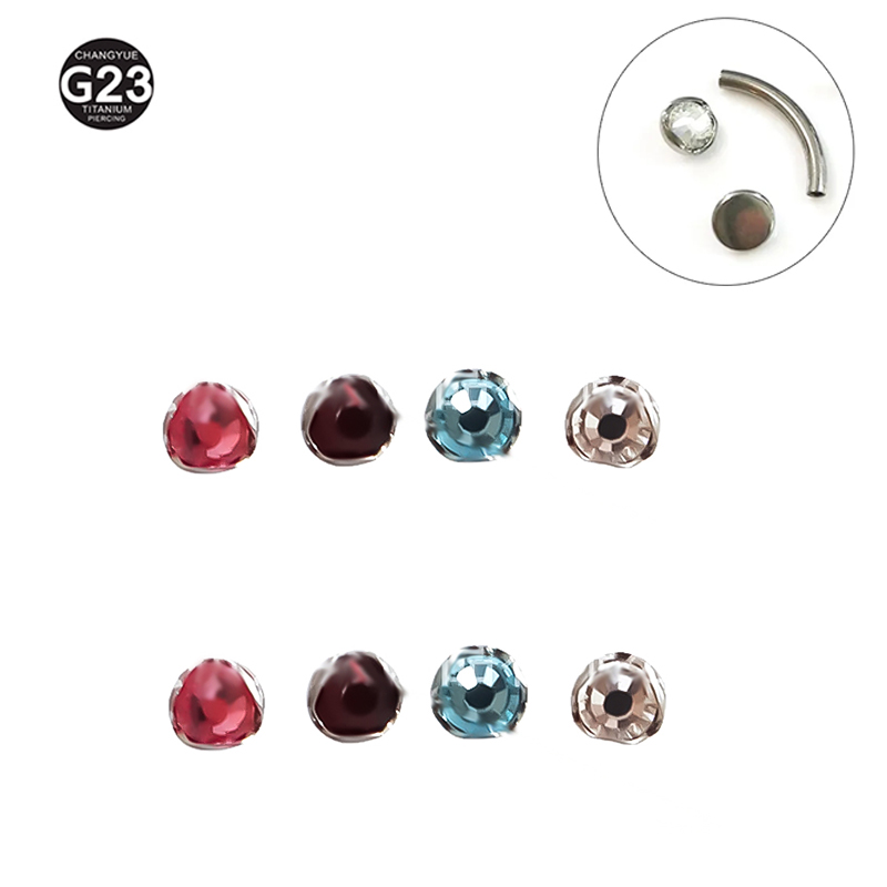 Body Jewelry Replacement Ball - キュービックボール型ピアスアタッチメント,チタンバーベル,交換用ボール形状,1.6mm, 1.2mm,14g, 16g, 1個