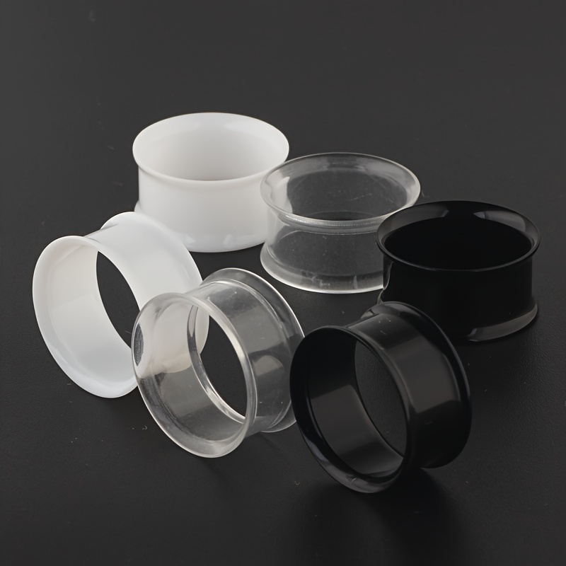 Body Jewelry Gauge Sizes - 6点の中空アクリルダブルホーン鞍耳穴プラグゲージストレッチャーエクスパンダボディ穿孔ジュエリー3-16 mmサイズ
