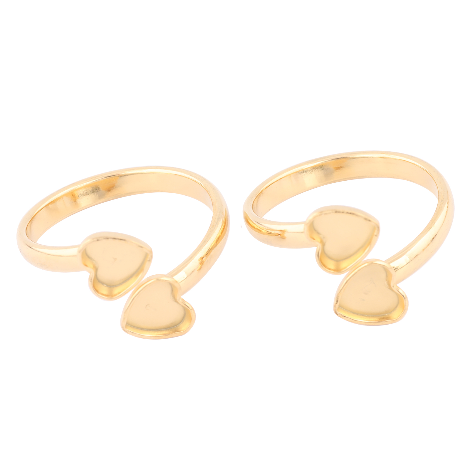 Daith Heart Ring - 10 個ステンレス鋼ゴールドメッキフィット 6 ミリメートルハートカボションリングベース設定ブランク調整可能な Diy ベゼルジュエリーメイキング用