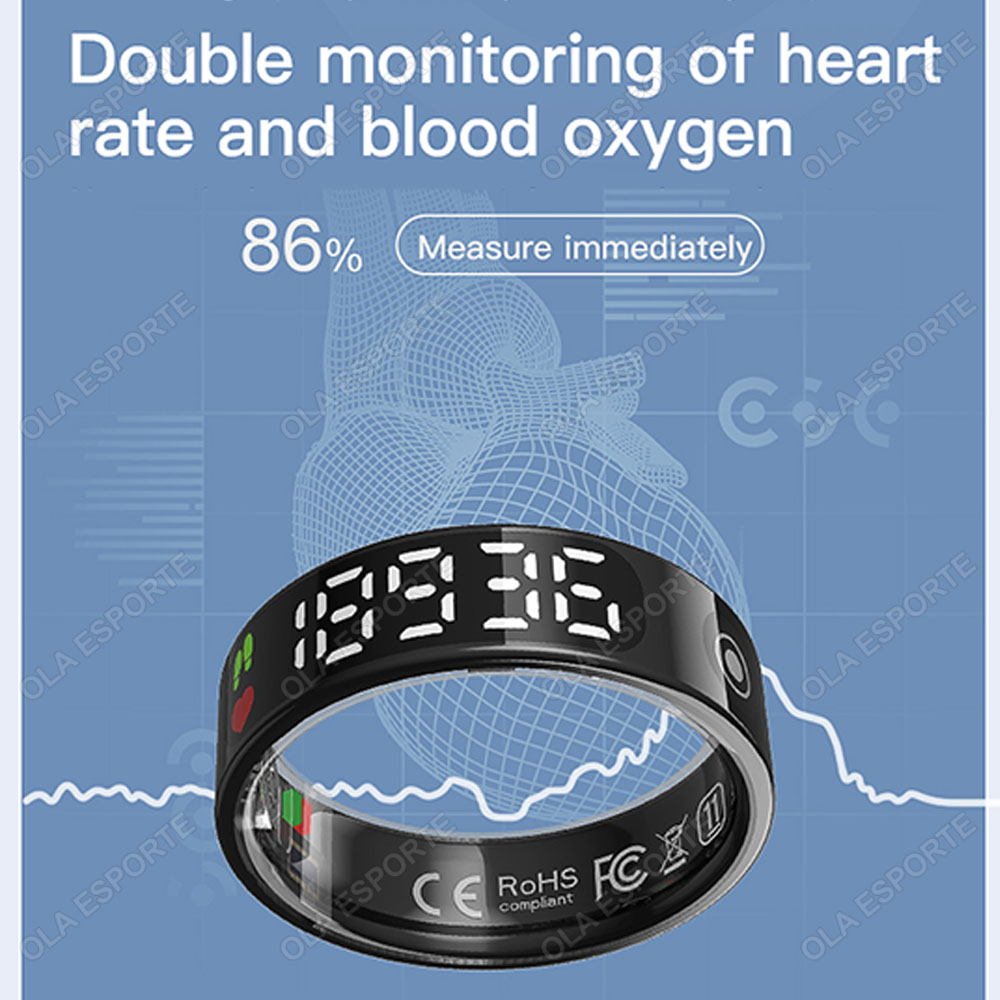 充電ボックス付きSR08スマートリング、男女兼用、LEDディ - Daith Heart Ring のレビューと価格