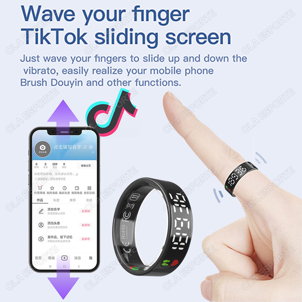 充電ボックス付きSR08スマートリング、男女兼用、LEDディ - Daith Heart Ring のレビューと価格