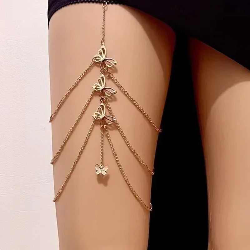 ボヘミアンクリスタルタッセル多層太ももチェーン レディース用 - Body Jewelry Leg Chain のレビューと価格