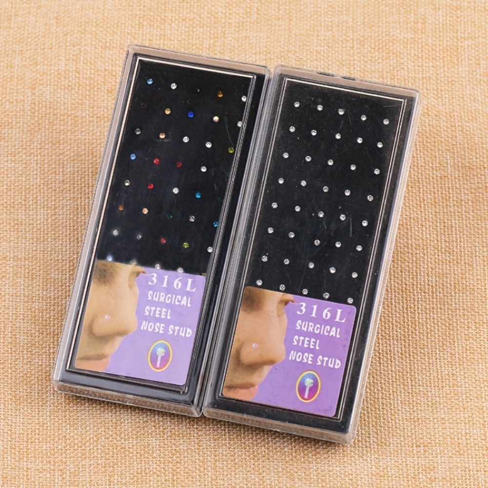 60 個のノーズリングセットスタッドピアスステンレス鋼ノーズ - Body Jewelry In Store のレビューと価格