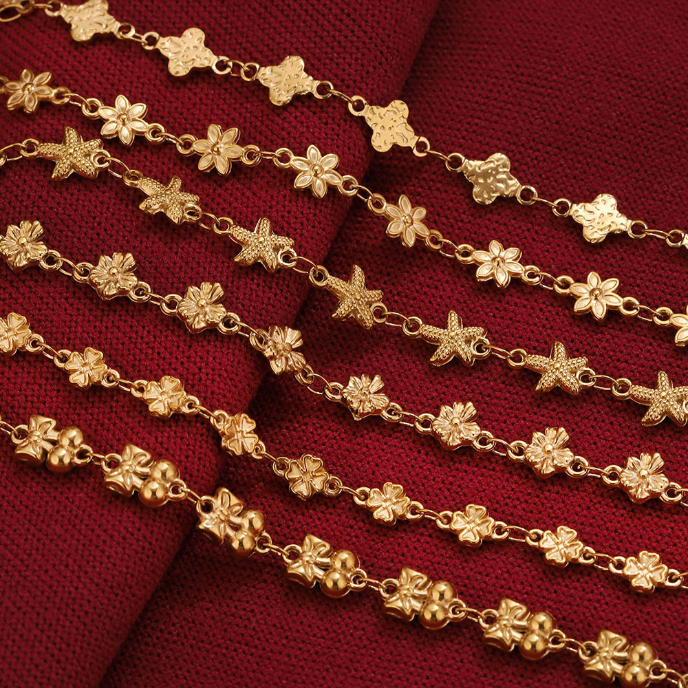 1メートルステンレス鋼フラワー・スターリンクケーブルチェーン - Body Jewelry Necklace のレビューと価格