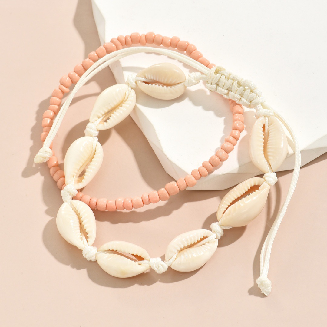 2 個ボヘミア天然シェルアンクレット女性のための小さな樹脂ビ - Body Jewelry Leg Chain のレビューと価格
