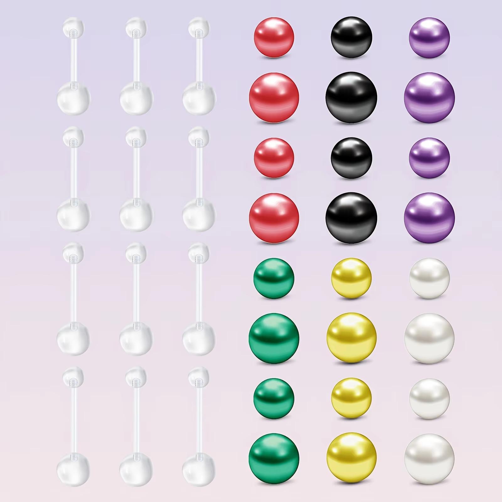 14 Gアクリル透明ミドルまぐさ12点、多色交換ボール付き、 - Body Jewelry Replacement Ball のレビューと価格