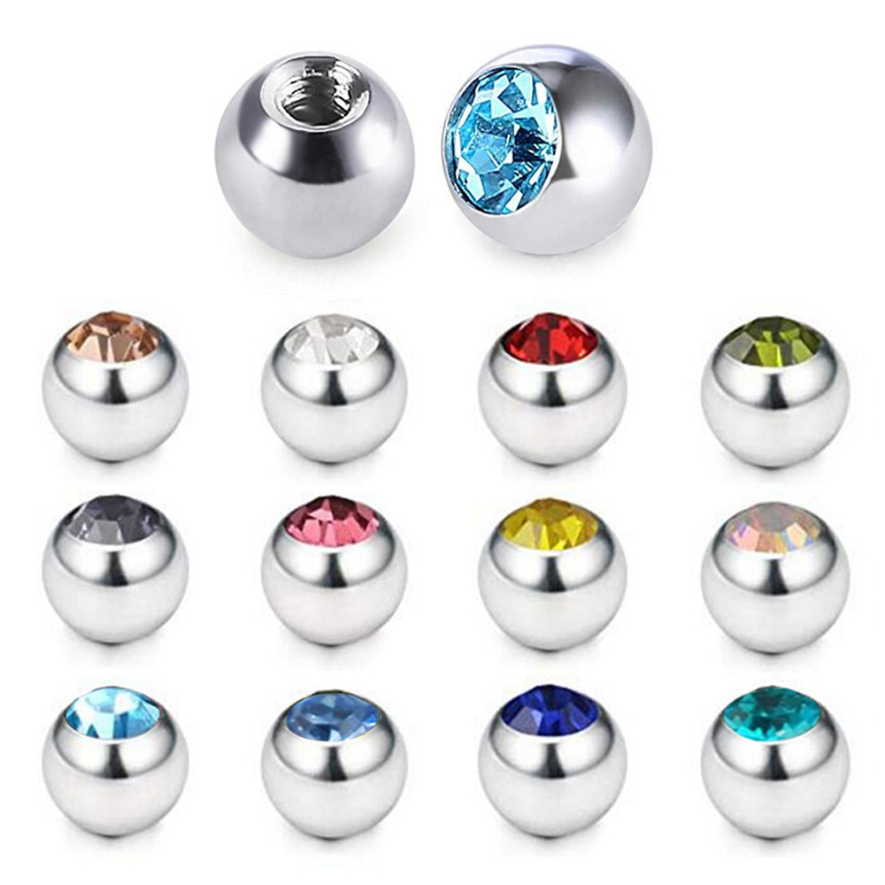60個ステンレス製のczクリスタルネジ穴交換ボール16グラム - Body Jewelry Replacement Ball のレビューと価格