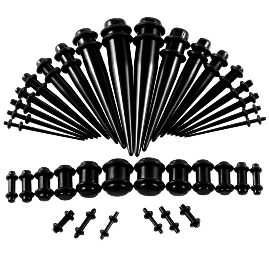 アクリル耳栓エクステンションキット,14g-00g,混合色, - Body Jewelry Gauges のレビューと価格