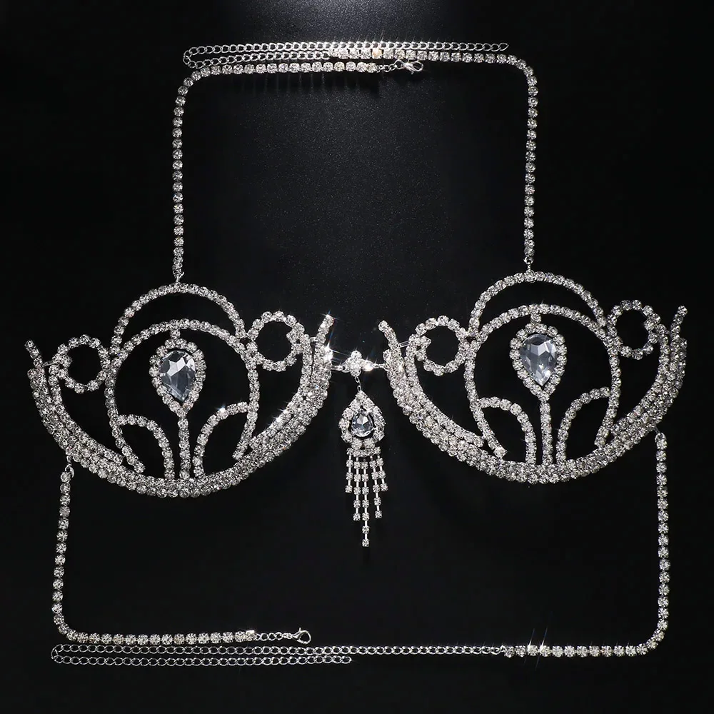 女性のための豪華なラインストーンビキニブラ,幾何学的な水滴ハ - Body Jewelry Chest のレビューと価格