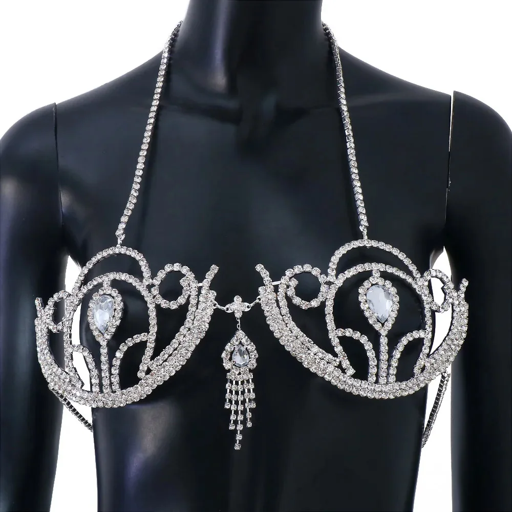 女性のための豪華なラインストーンビキニブラ,幾何学的な水滴ハ - Body Jewelry Chest のレビューと価格