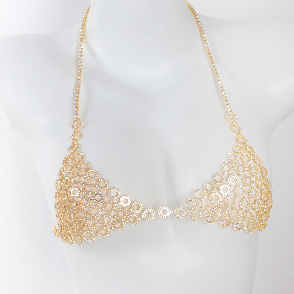 ブラとウエストチェーンのスリーピースセット,ラインストーン付 - Body Jewelry Necklace のレビューと価格