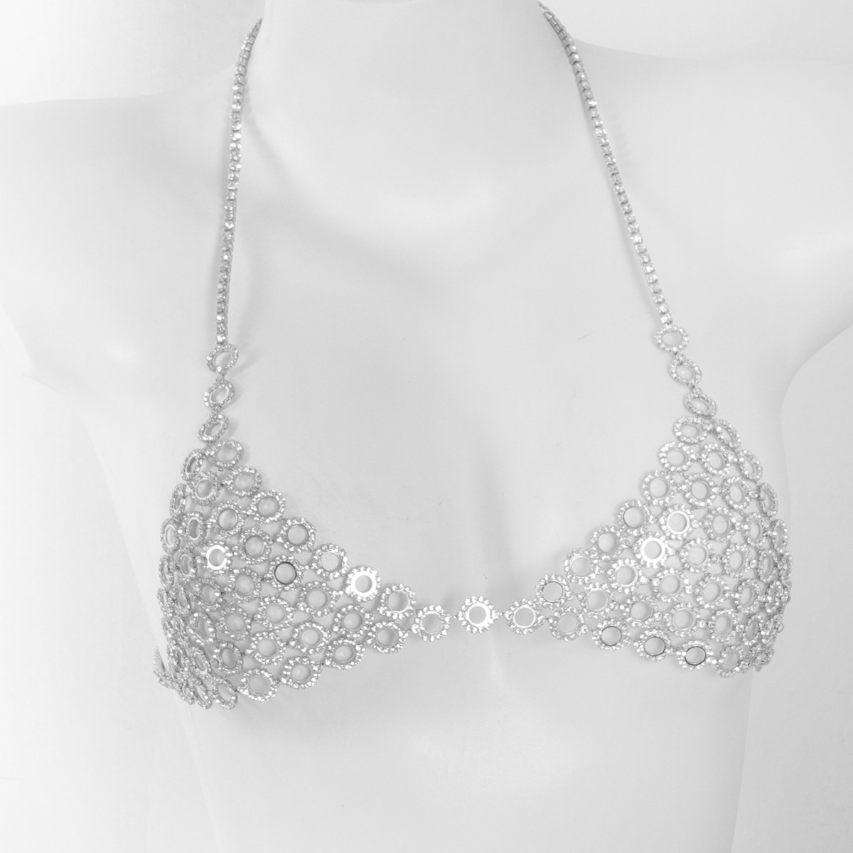 ブラとウエストチェーンのスリーピースセット,ラインストーン付 - Body Jewelry Necklace のレビューと価格
