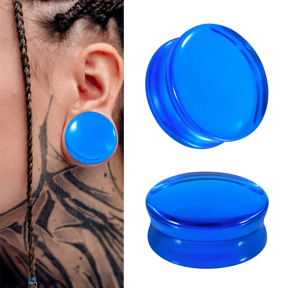 1/2/22 個ガラス & ストーンラウンド耳エキスパンダー - Body Jewelry Gauges のレビューと価格