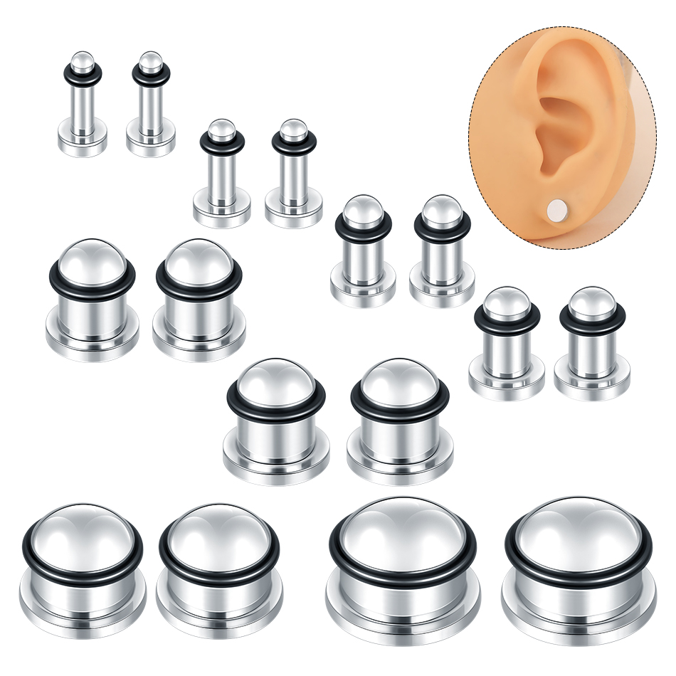 1 ペアステンレス鋼耳トンネルイヤリングプラグゲージエキスパ - Body Jewelry Gauges のレビューと価格