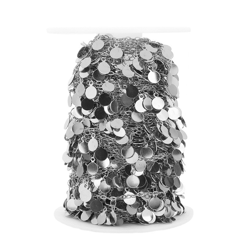 1メートルステンレス鋼6mmディスク手作りチェーンDIYジュ - Body Jewelry Necklace のレビューと価格