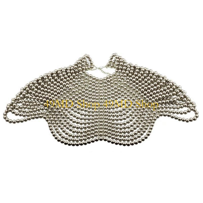 49MD エレガントな女性ショール多層ビーズチェストチェーン - Body Jewelry Necklace のレビューと価格