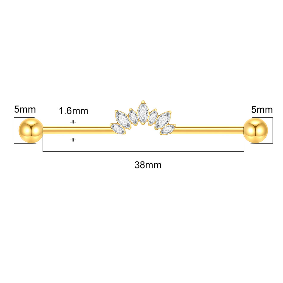 1/5 個チタン 14 グラム CZ 工業用ヘリックスピアス - Industrial Barbell Long のレビューと価格