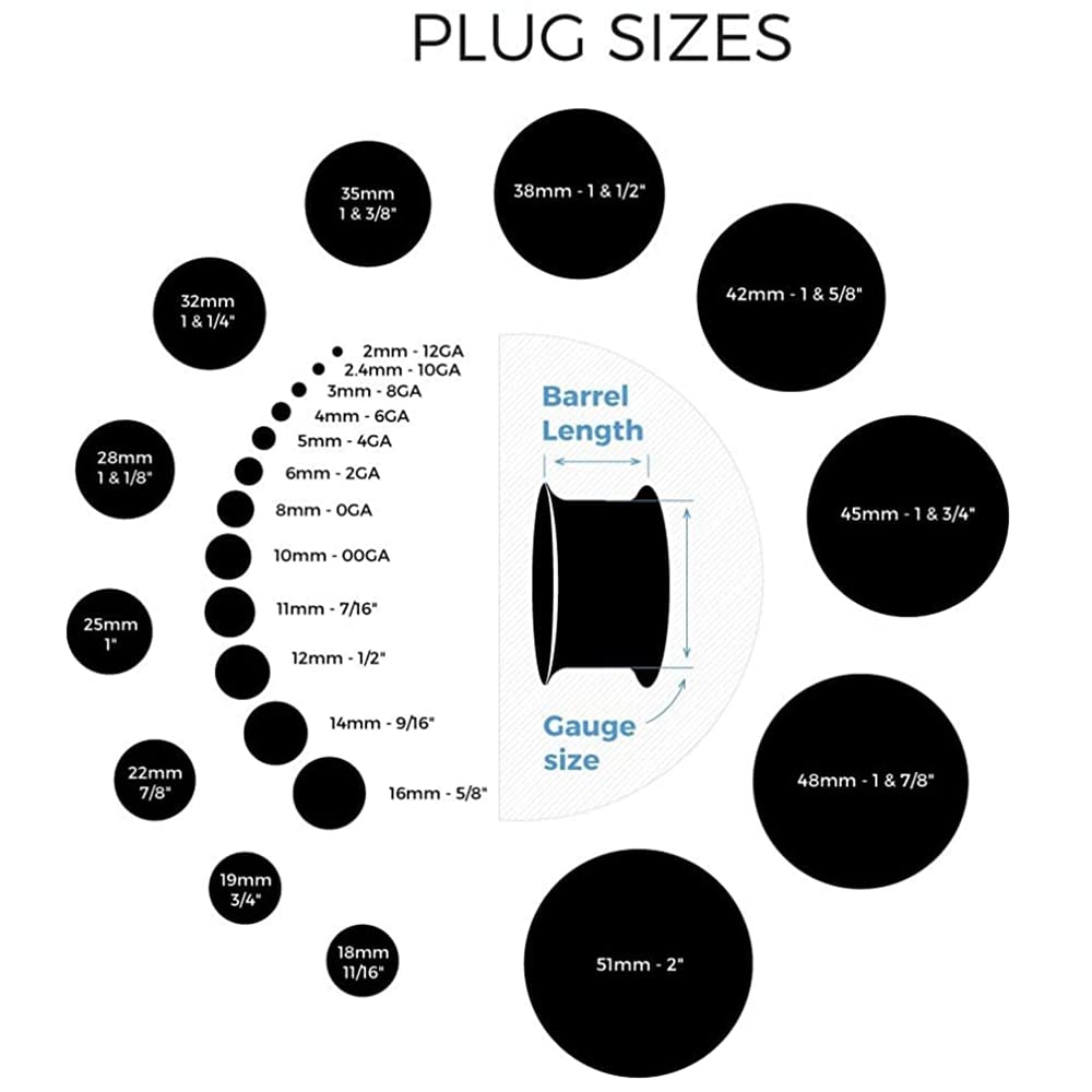 厚いフレキシブルシリコンイヤープラグ,イヤーエキスパンダー用 - Body Jewelry Gauge Sizes のレビューと価格
