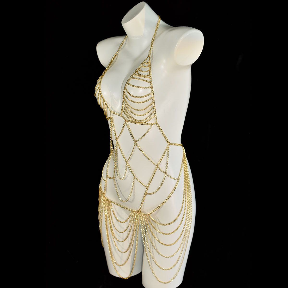 重工業風豪華ロングメタルタッセルドレス個性派ホロースリムレデ - Body Jewelry Dress のレビューと価格