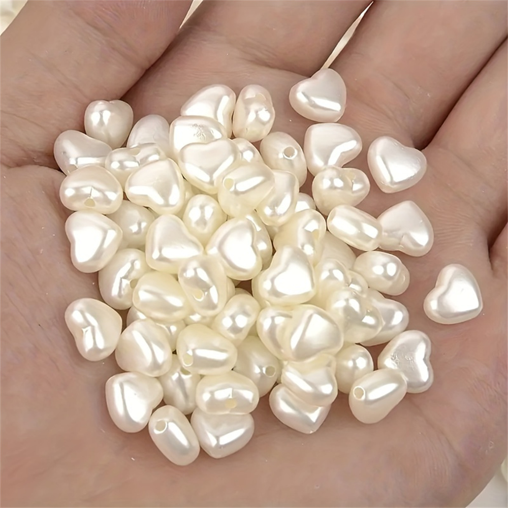 8mm 50個入りの白いアクリル製ハート型ビーズは、ブレスレ - Daith Heart Ring のレビューと価格