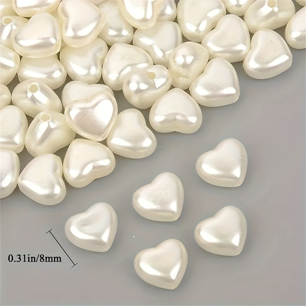 8mm 50個入りの白いアクリル製ハート型ビーズは、ブレスレ - Daith Heart Ring のレビューと価格