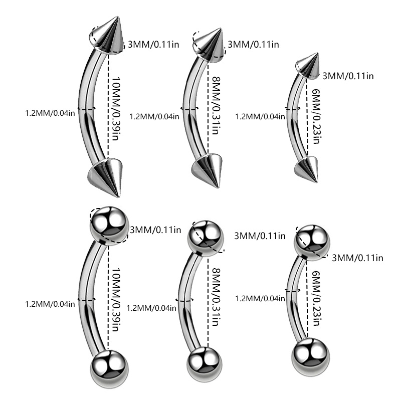 3 PCS眉骨穿孔ジュエリーアーク形Barbel With  - Body Jewelry Gauges のレビューと価格