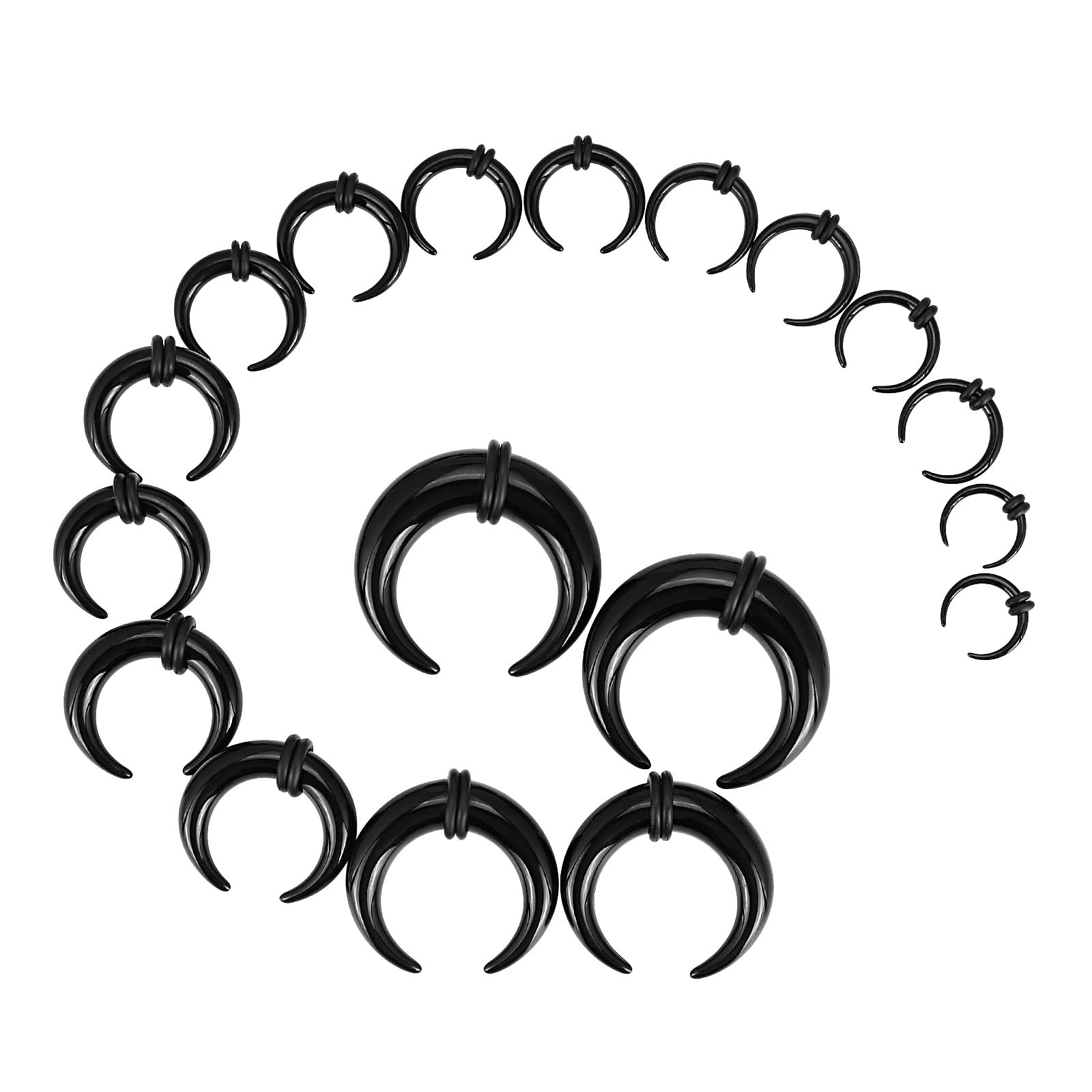 C字型バッファローイヤーテーパー,ストレッチラバーリング,ア - Body Jewelry Gauges のレビューと価格