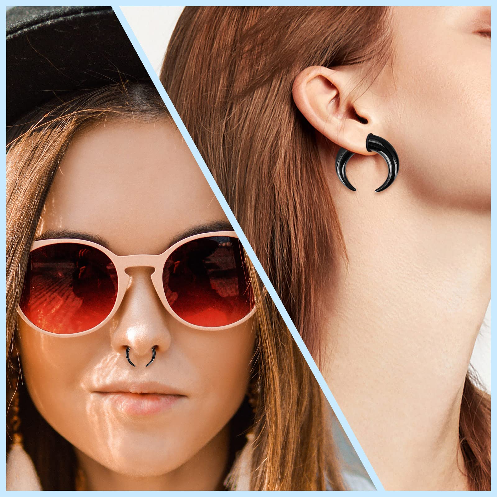 C字型バッファローイヤーテーパー,ストレッチラバーリング,ア - Body Jewelry Gauges のレビューと価格