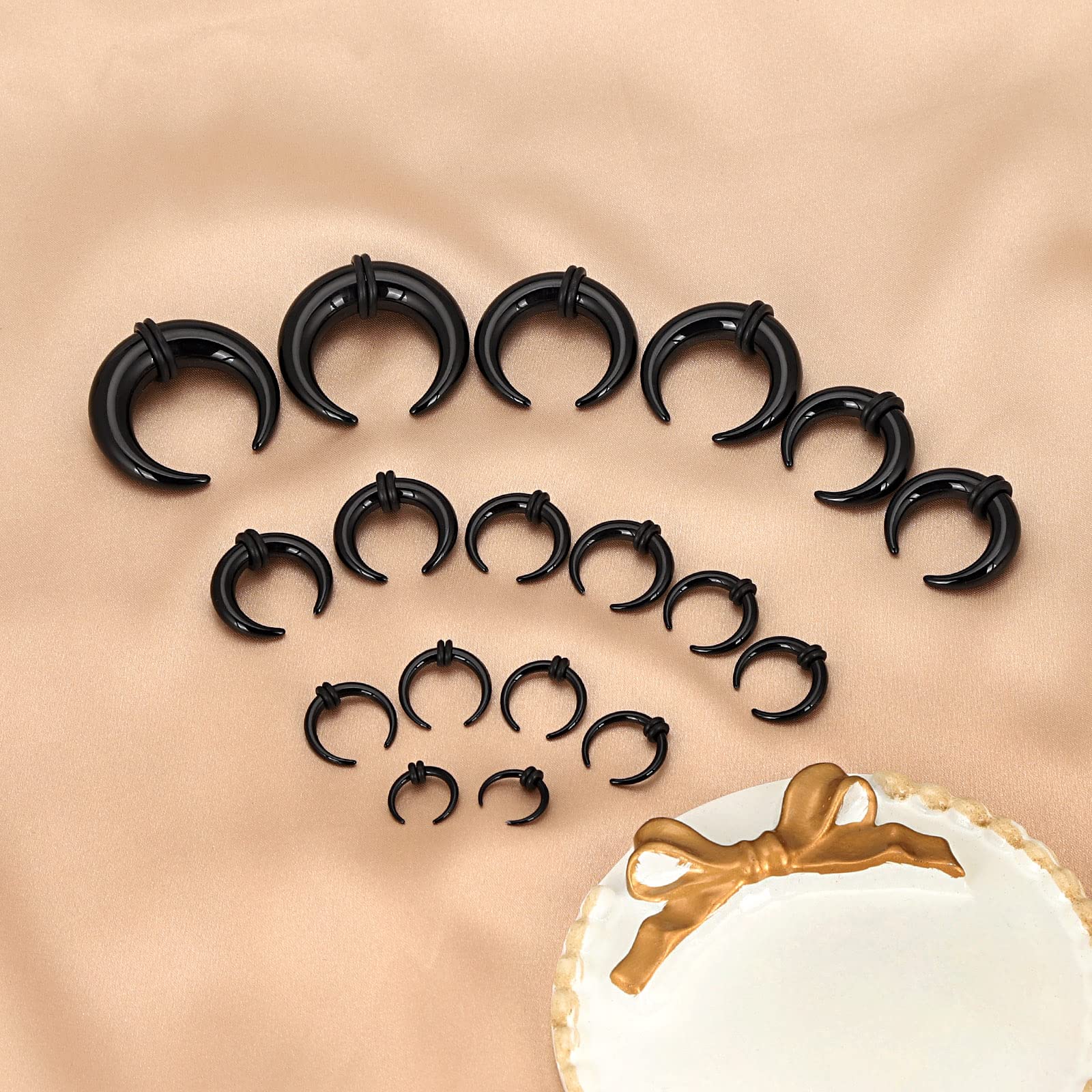 C字型バッファローイヤーテーパー,ストレッチラバーリング,ア - Body Jewelry Gauges のレビューと価格