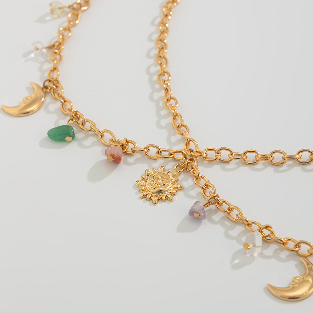 自由奔放に生きるスタームーン太陽ペンダントウエストチェーン  - Body Jewelry Gold のレビューと価格