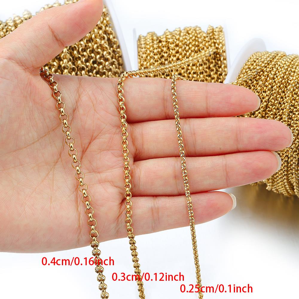 1メートル2-4mmステンレス鋼O型小円チェーン、DIYボデ - Body Jewelry Necklace のレビューと価格