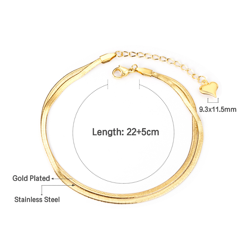 LUXUSTEEL ファッションダブルフラットスネークチェー - Body Jewelry Leg Chain のレビューと価格