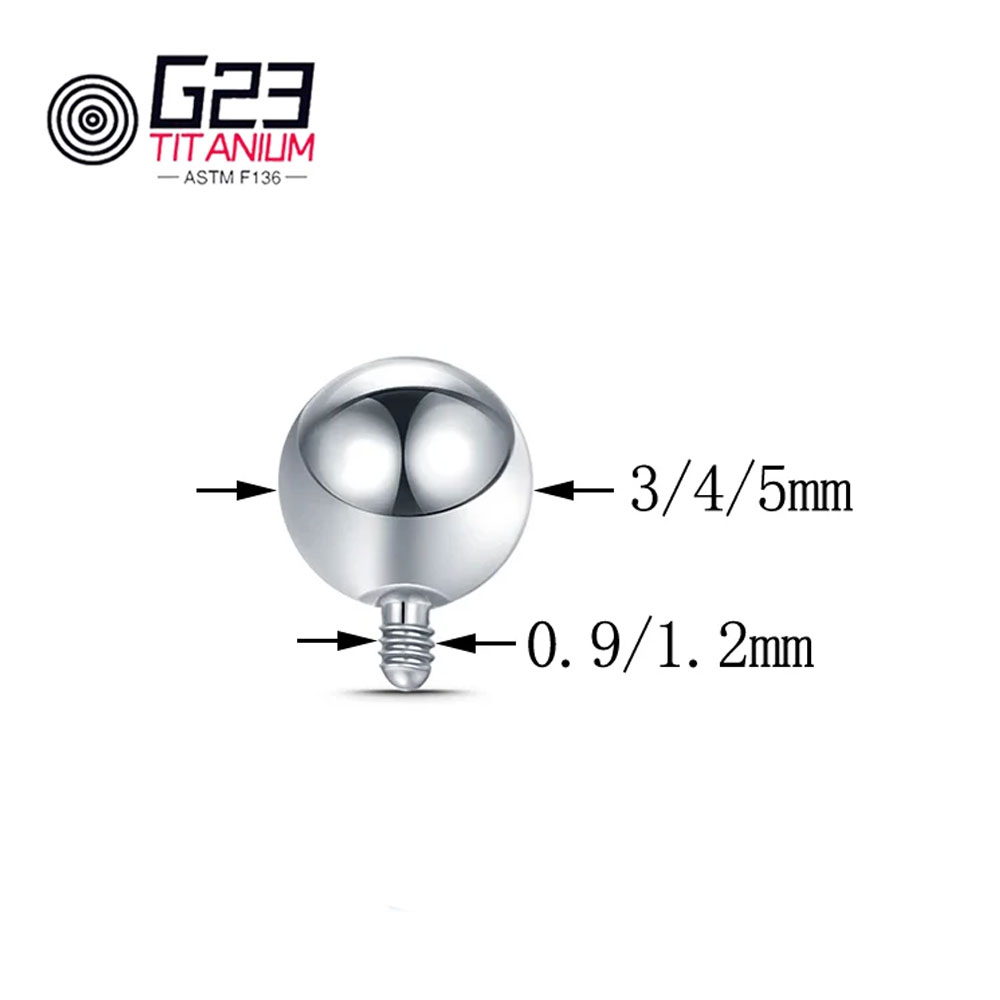 卸売 10/50 個チタン 14 グラム 16 グラム外ネジ - Body Jewelry Replacement Ball のレビューと価格