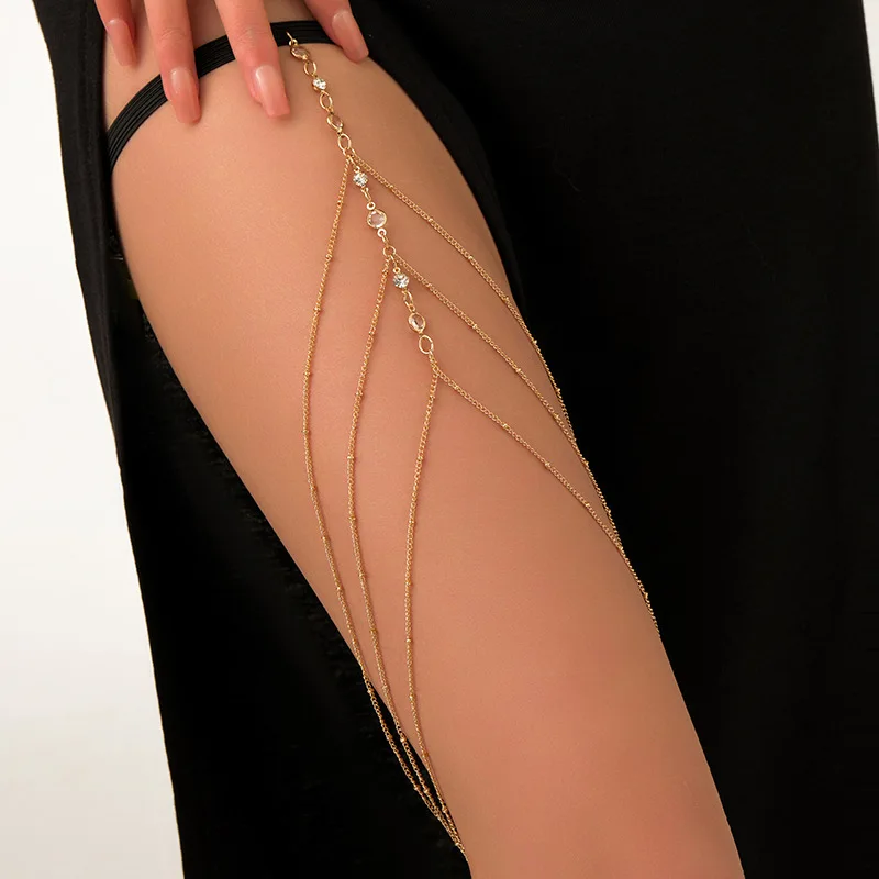 ファッション夏ボヘミアン太ももチェーンシンプルなセクシーなボ - Body Jewelry Leg Chain のレビューと価格