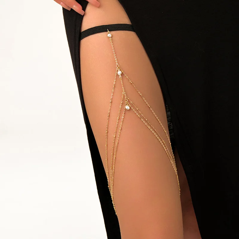 ファッション夏ボヘミアン太ももチェーンシンプルなセクシーなボ - Body Jewelry Leg Chain のレビューと価格
