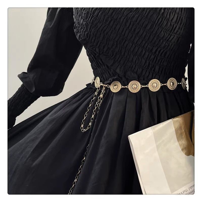 女性用ヴィンテージボディチェーン,ドレス用メタルウエストチェ - Body Jewelry Dress のレビューと価格