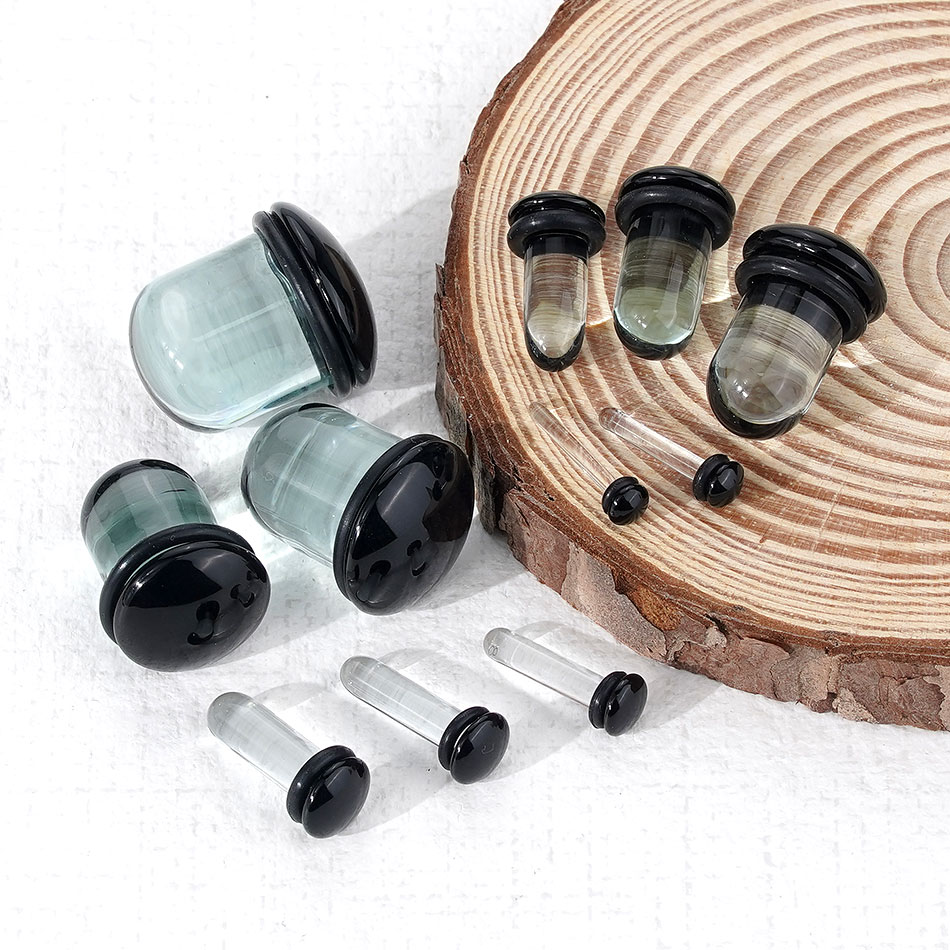 2 個ガラス耳ゲージストレッチキットショートテーパーエキスパ - Body Jewelry Gauges のレビューと価格