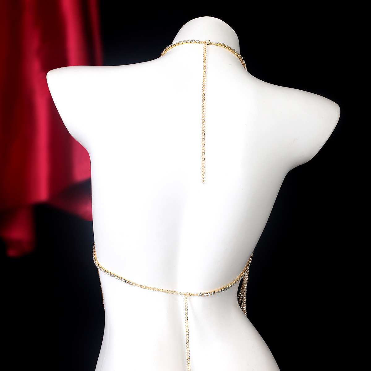 女性用ラインストーンチェーンタッセル,豪華なジュエリー,レト - Body Jewelry Chest のレビューと価格