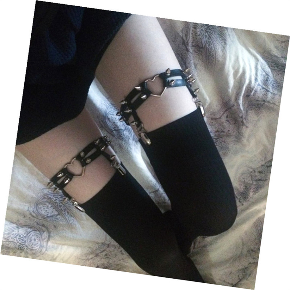 1 個女性パンクゴスハート Pu レザー弾性脚リングボディジ - Body Jewelry Leg Chain のレビューと価格