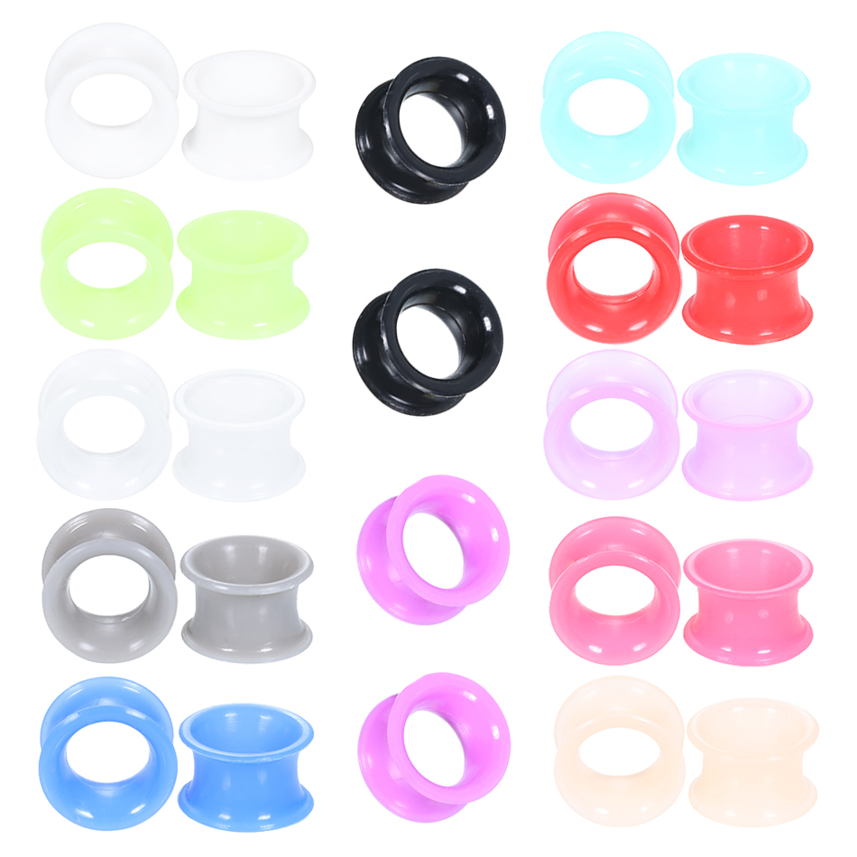 24個入り シリコン製 ハイダブルフレア イヤーゲージ 混合 - Body Jewelry Gauges のレビューと価格